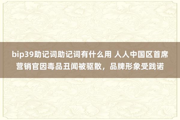 bip39助记词助记词有什么用 人人中国区首席营销官因毒品丑闻被驱散，品牌形象受践诺